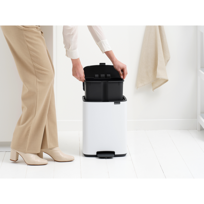 Brabantia Bo Pedaalemmer 12L, kunststof binnenemmer - White