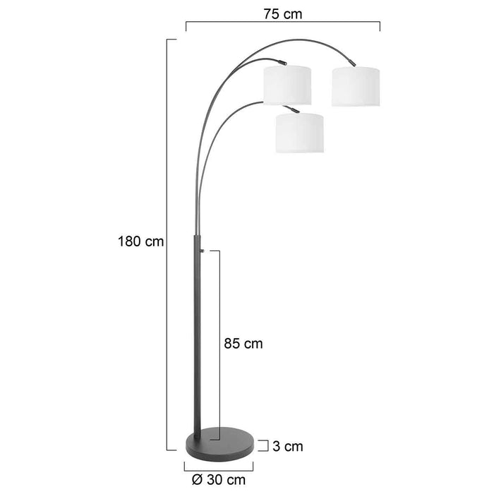 Steinhauer - vloerlamp - Sparkled Light - zwart - linnen metaal -
