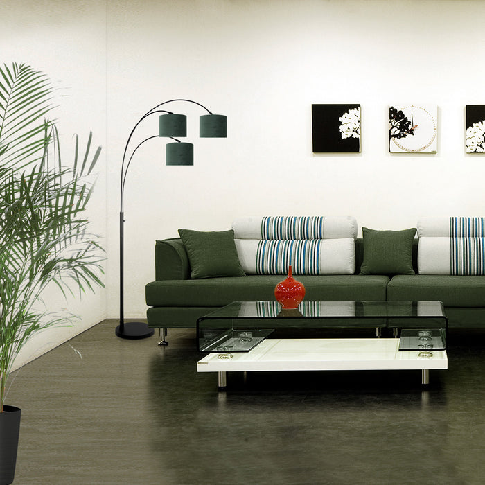 Steinhauer - vloerlamp - Sparkled Light - zwart - metaal velours stof