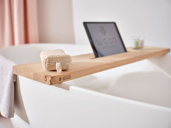 Badplank eiken naturel recht 85 x 20 cm - 25 mm