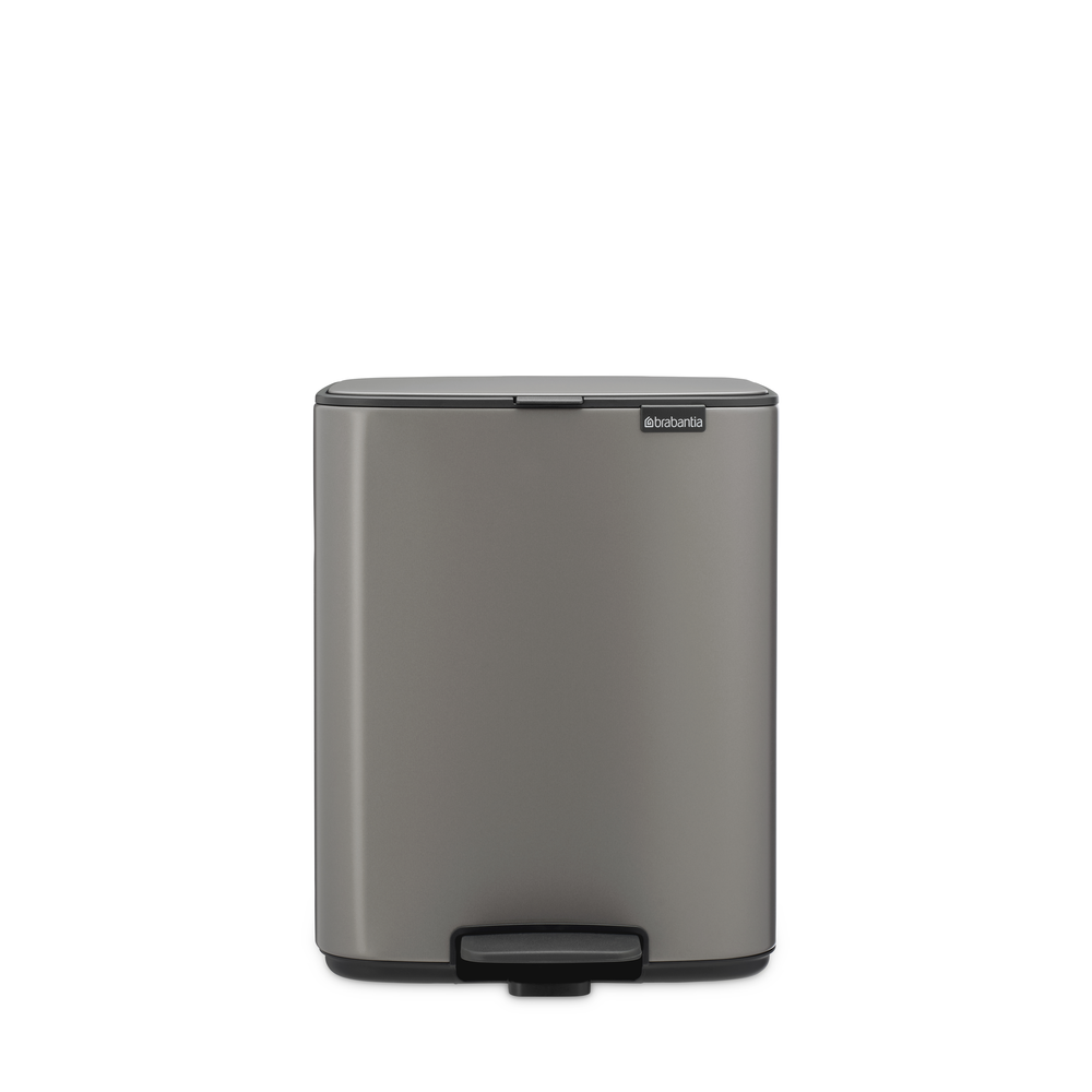 Brabantia Bo Pedaalemmer 12L, kunststof binnenemmer - Platinum
