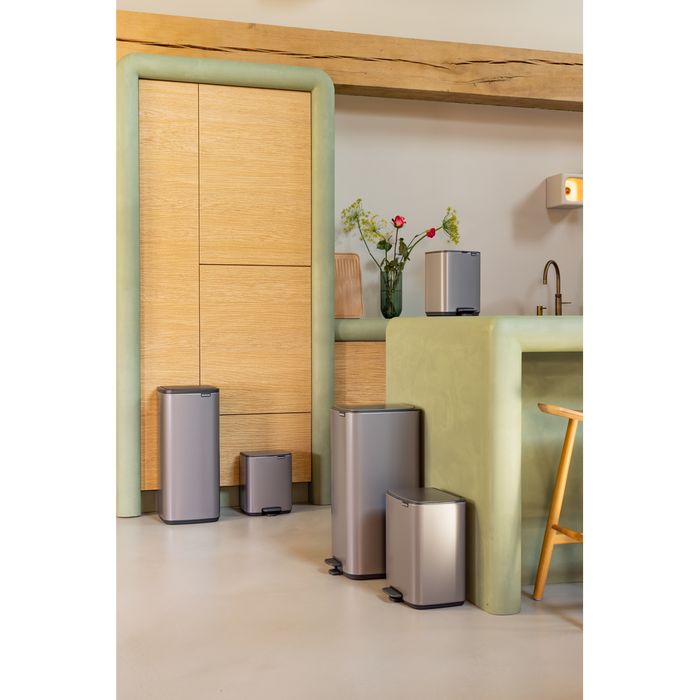 Brabantia Bo Pedaalemmer 12L, kunststof binnenemmer - Platinum