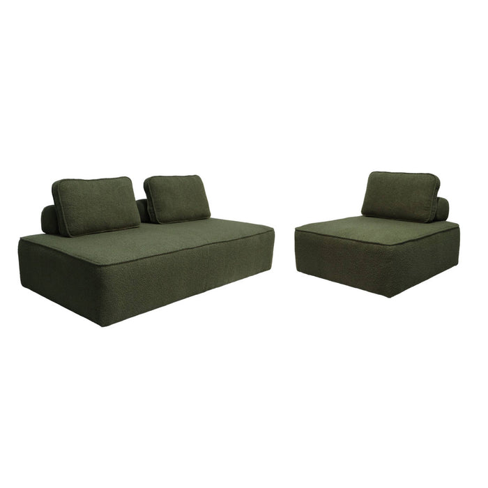 sweeek - Set van fauteuils voor modulaire bank 3 zitplaatsen bouclé