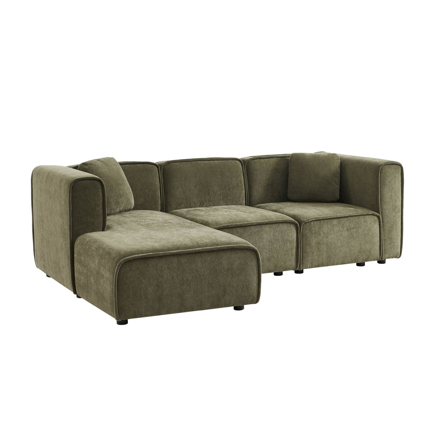 sweeek - Linkse hoekbank 3 zitplaatsen stof