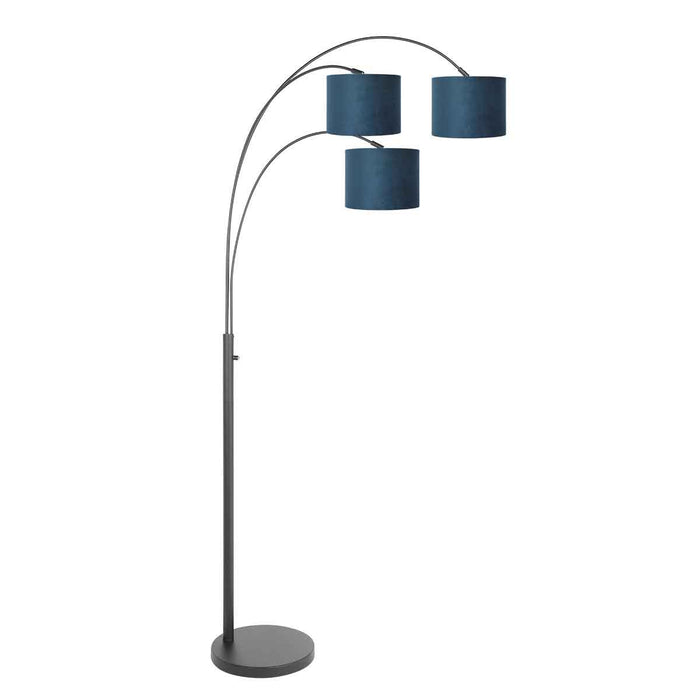 Steinhauer - vloerlamp - Sparkled Light - zwart - metaal velours stof