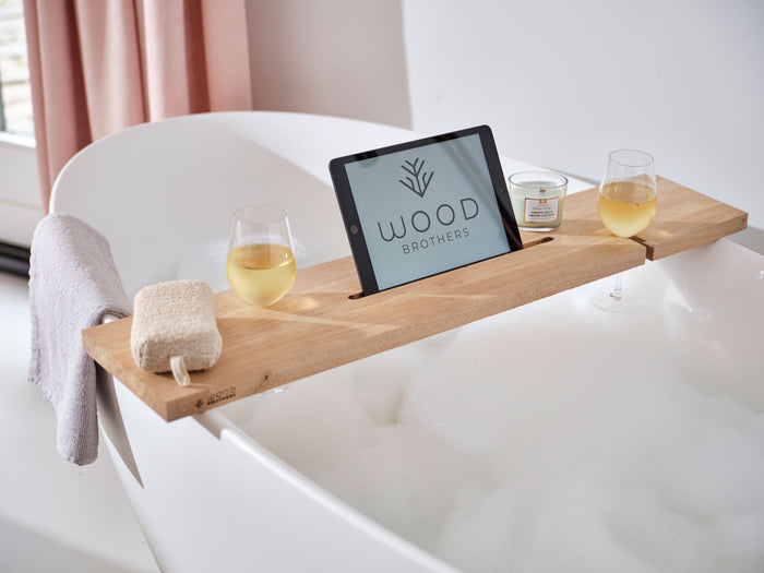 Badplank eiken naturel recht luxe 90 x 20 cm - 25 mm