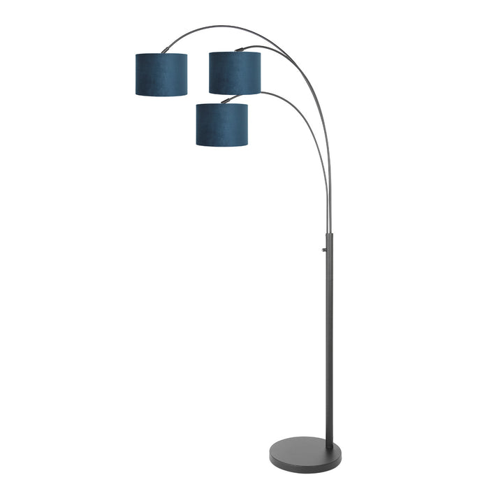 Steinhauer - vloerlamp - Sparkled Light - zwart - metaal velours stof
