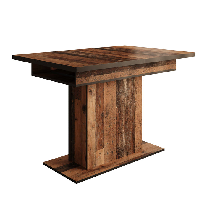 Meubella - Eetkamertafel Benjamin - Old wood - 120 cm - Uitschuifbaar