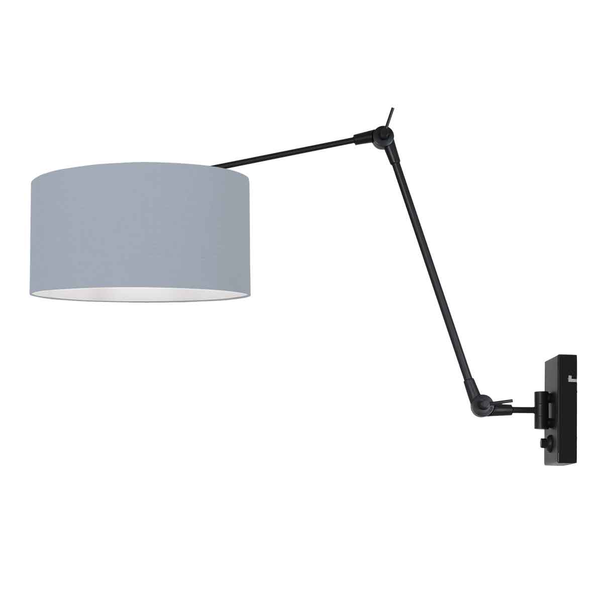 Steinhauer - wandlamp - Prestige Chic - zwart - linnen metaal -