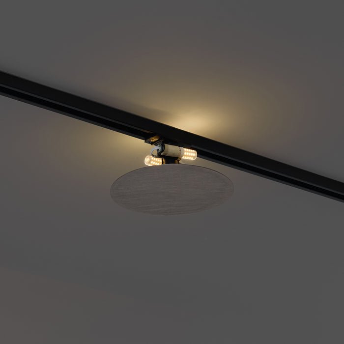 QAZQA Moderne plafondlamp gunmetal voor railsysteem 1-fase 2-lichts -
