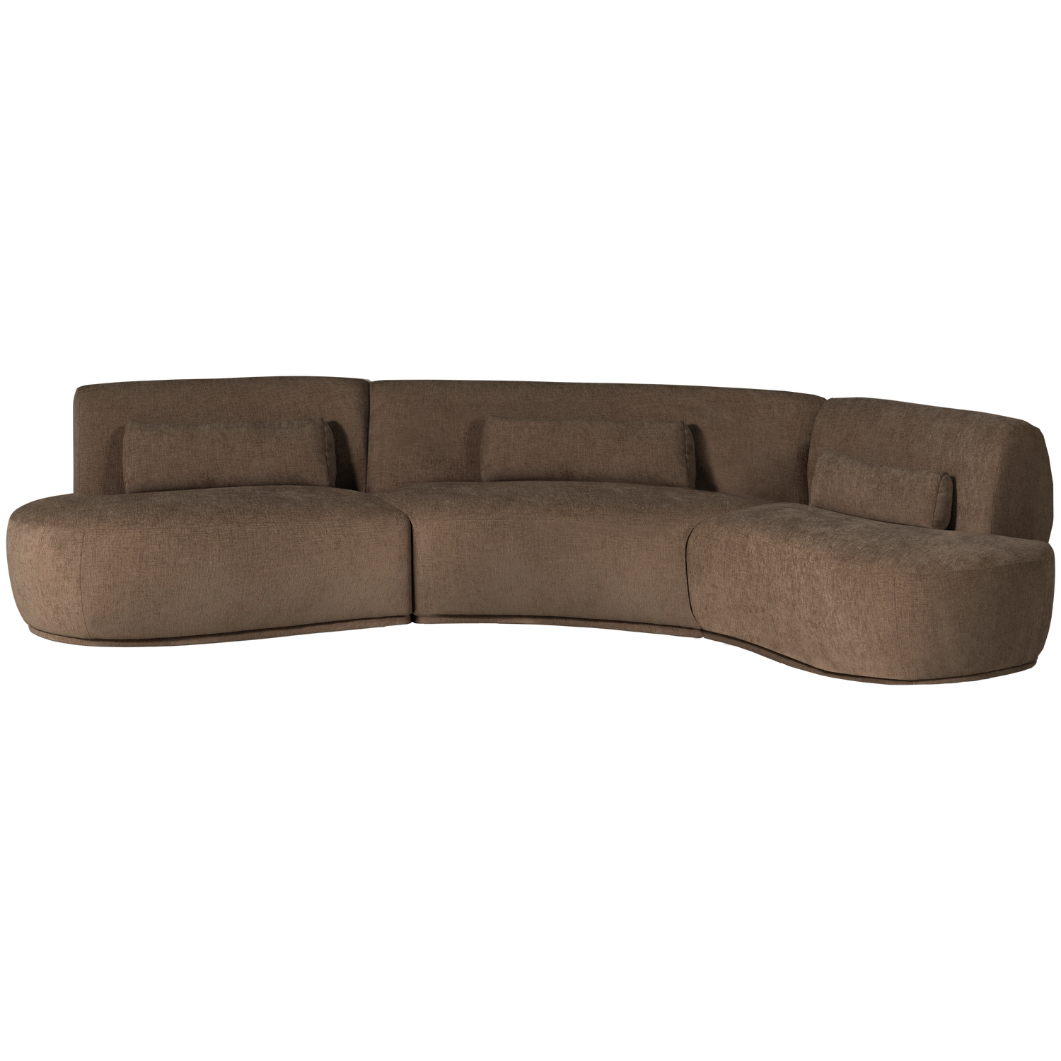 WOOOD Batavier Half Ronde Bank 6-Zits - Polyester - Velvet Bruin