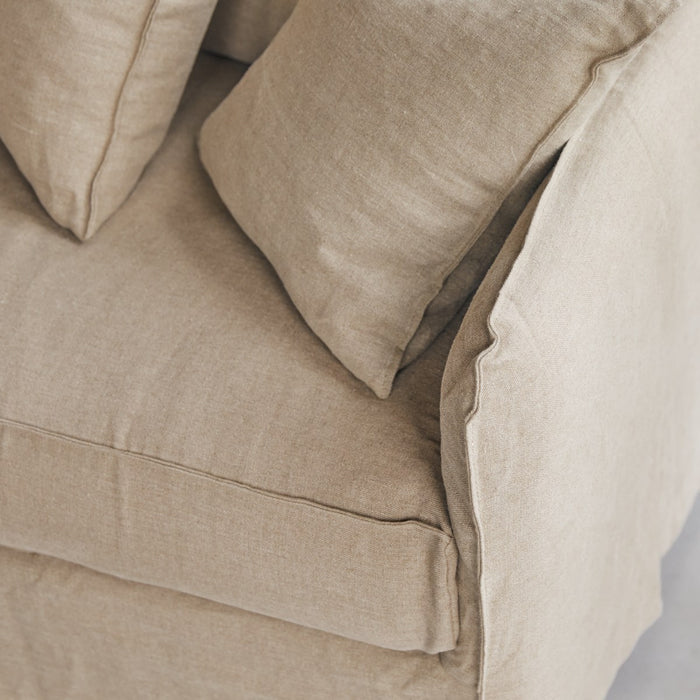 Tikamoon - Bank van natuurlijk linnen Ariane, 5 zitplaatsen