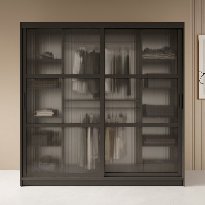 Meubella - Kledingkast Fessaro - Zwart - 200 cm