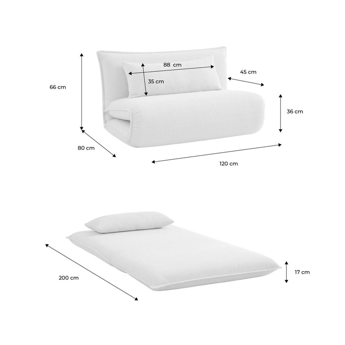 sweeek - Uitklapbare fauteuil boucléstof 2 plaatsen