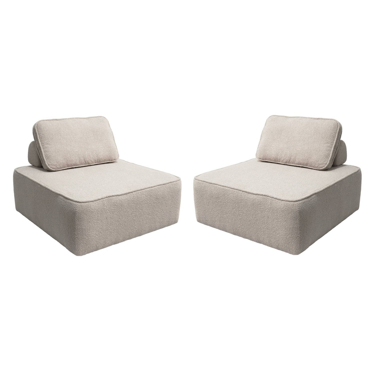 sweeek - Fauteuils boucléstof 1 zitplaats (set van 2)