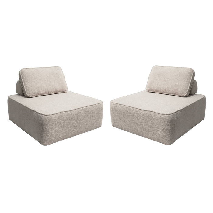 sweeek - Fauteuils boucléstof 1 zitplaats (set van 2)