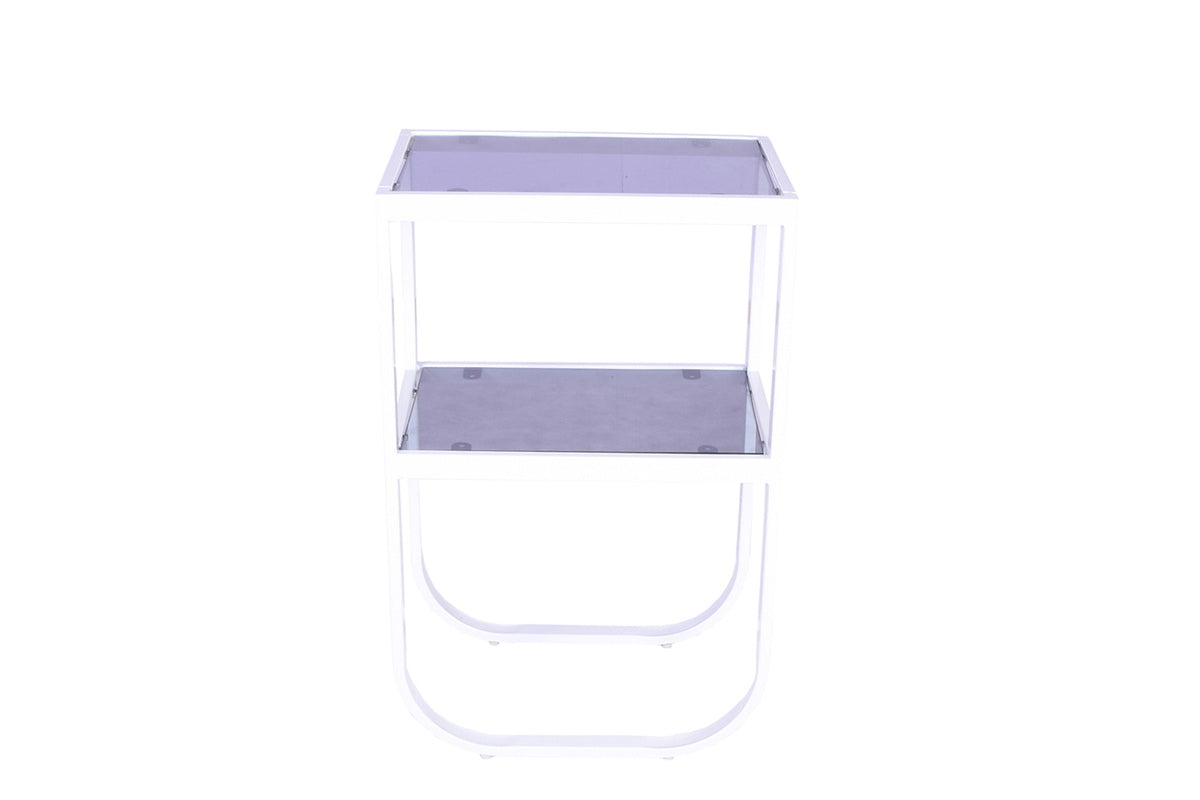 Fjôrd - Nachtkastje Wit Glas - 45x30x70cm - Rocker