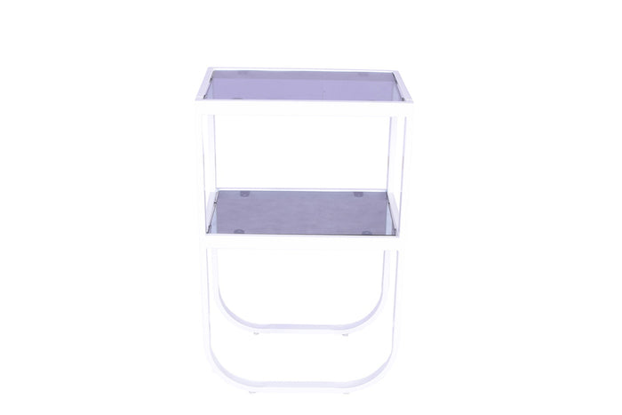 Fjôrd - Nachtkastje Wit Glas - 45x30x70cm - Rocker