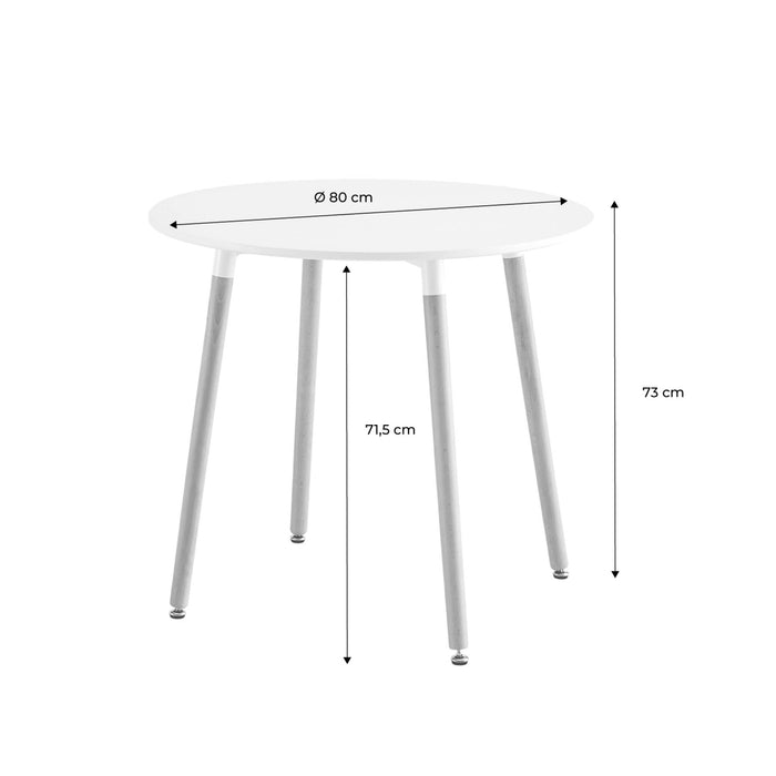 sweeek - Ronde eettafel Scandinavisch hout 2 plaatsen