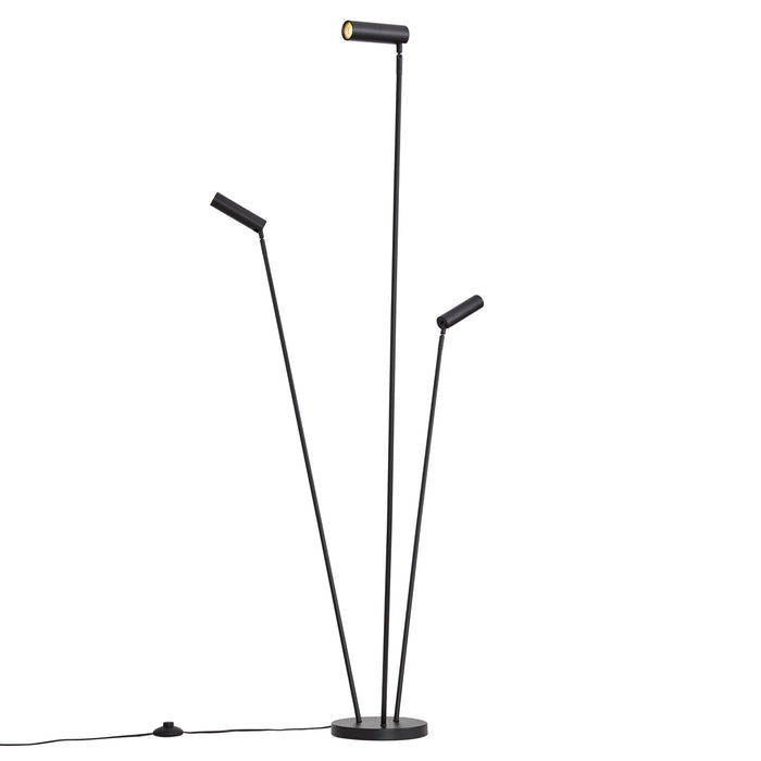 QAZQA Moderne vloerlamp zwart 3-lichts GU10 35mm - Thomas