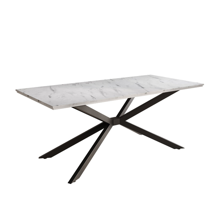 Meubella - Eetkamertafel Faithley - Wit marmerlook - 190 cm