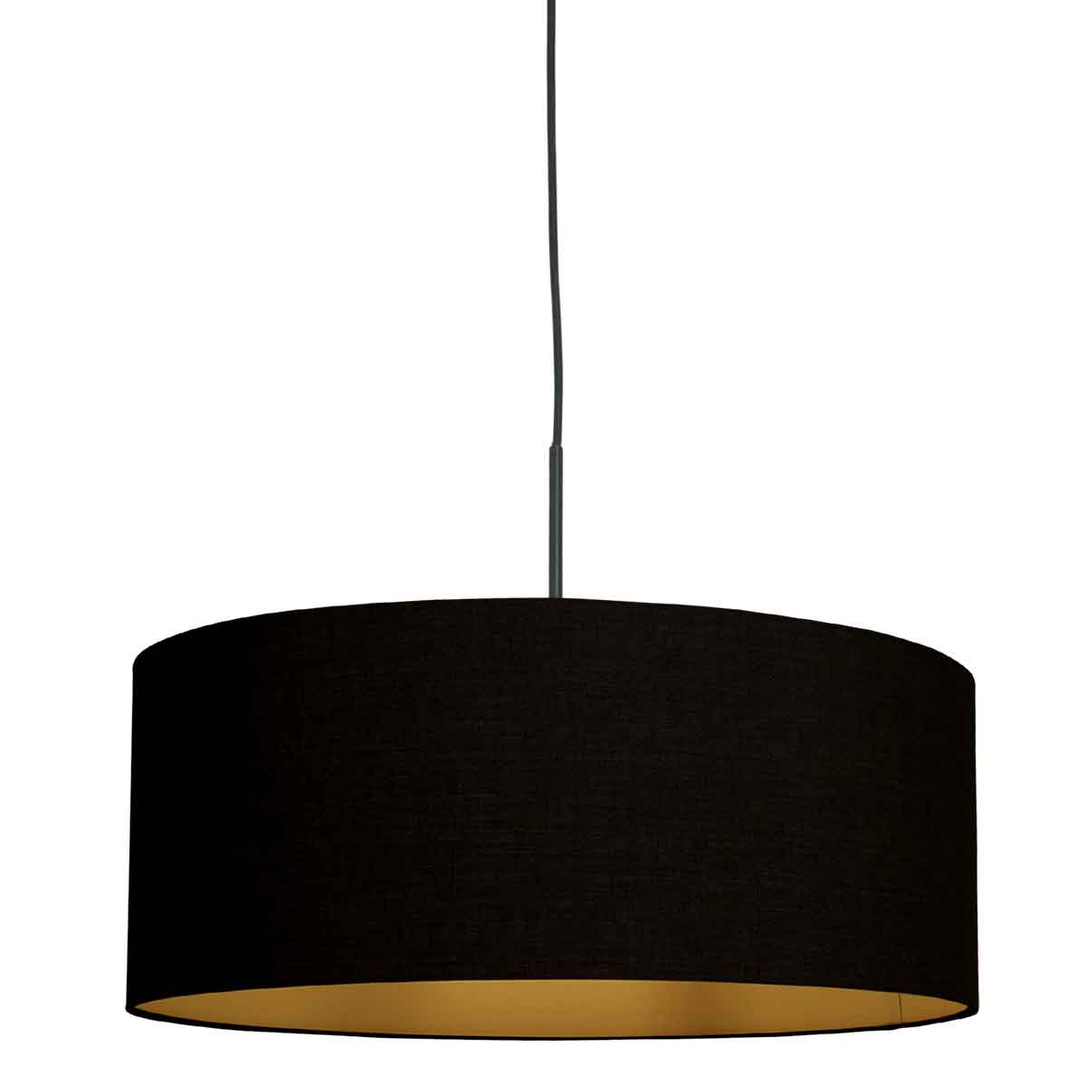 Steinhauer - Hanglamp Zwart|Goud Linnen - 50x50x145cm - Sparkled Light