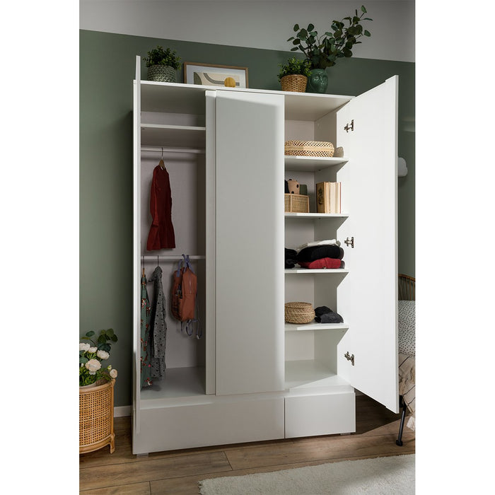 Calicosy - Kast Met 3 deuren en 2 laden - Wit - B120 x H191 cm