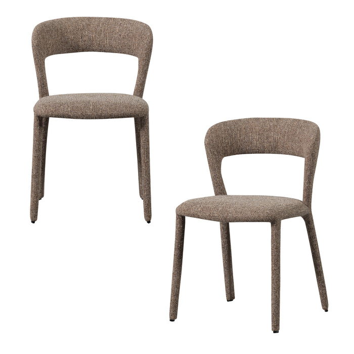 WOOOD Noble Eetkamerstoelen - Polyester - Zand Melange - Set van 2