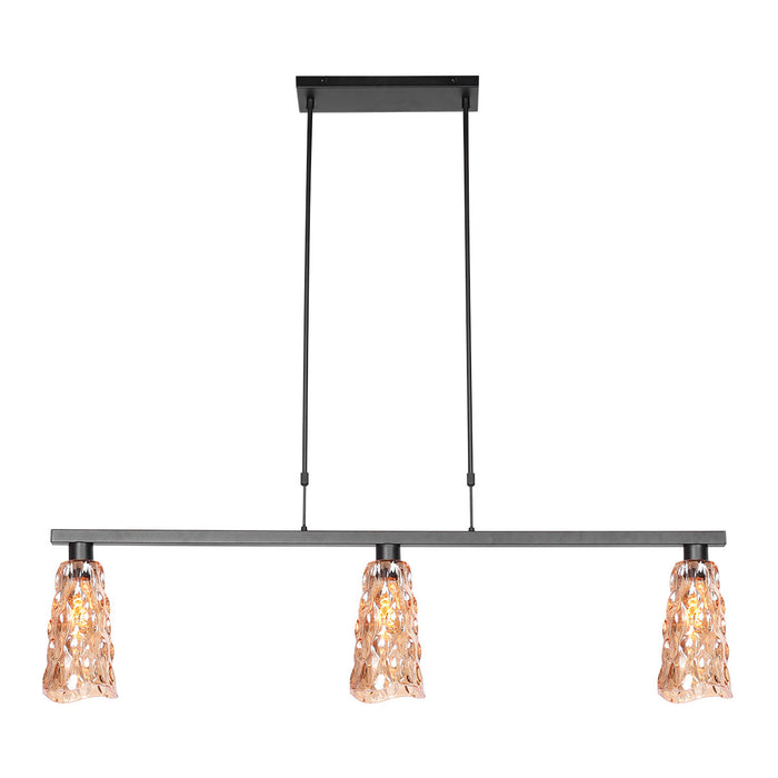 Steinhauer - hanglamp - Vidrio - amberkleurig zwart - metaal - design