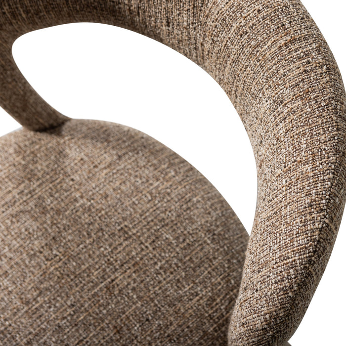 WOOOD Noble Eetkamerstoelen - Polyester - Zand Melange - Set van 2