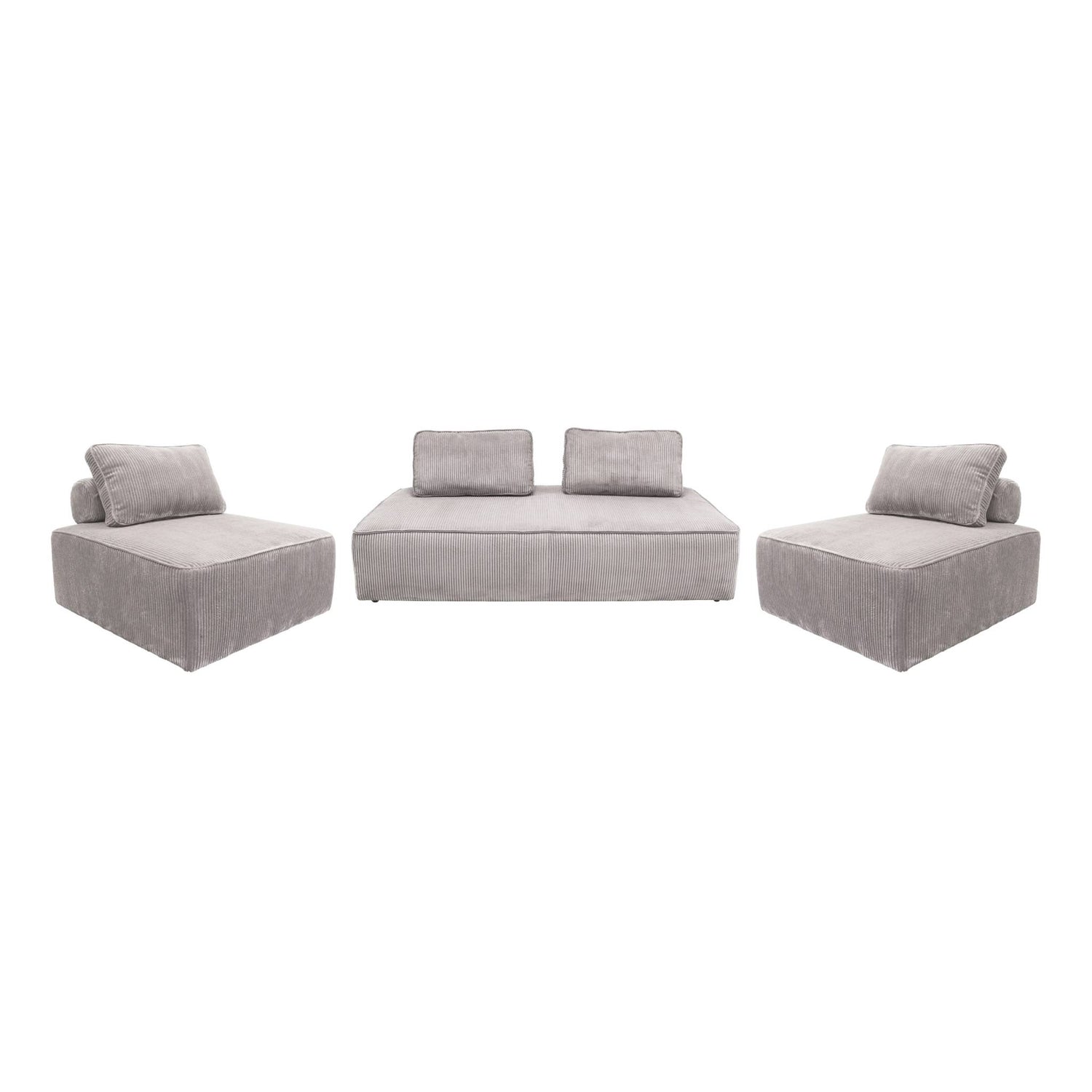sweeek - Set van fauteuils voor modulaire bank 4 zitplaatsen corduroy