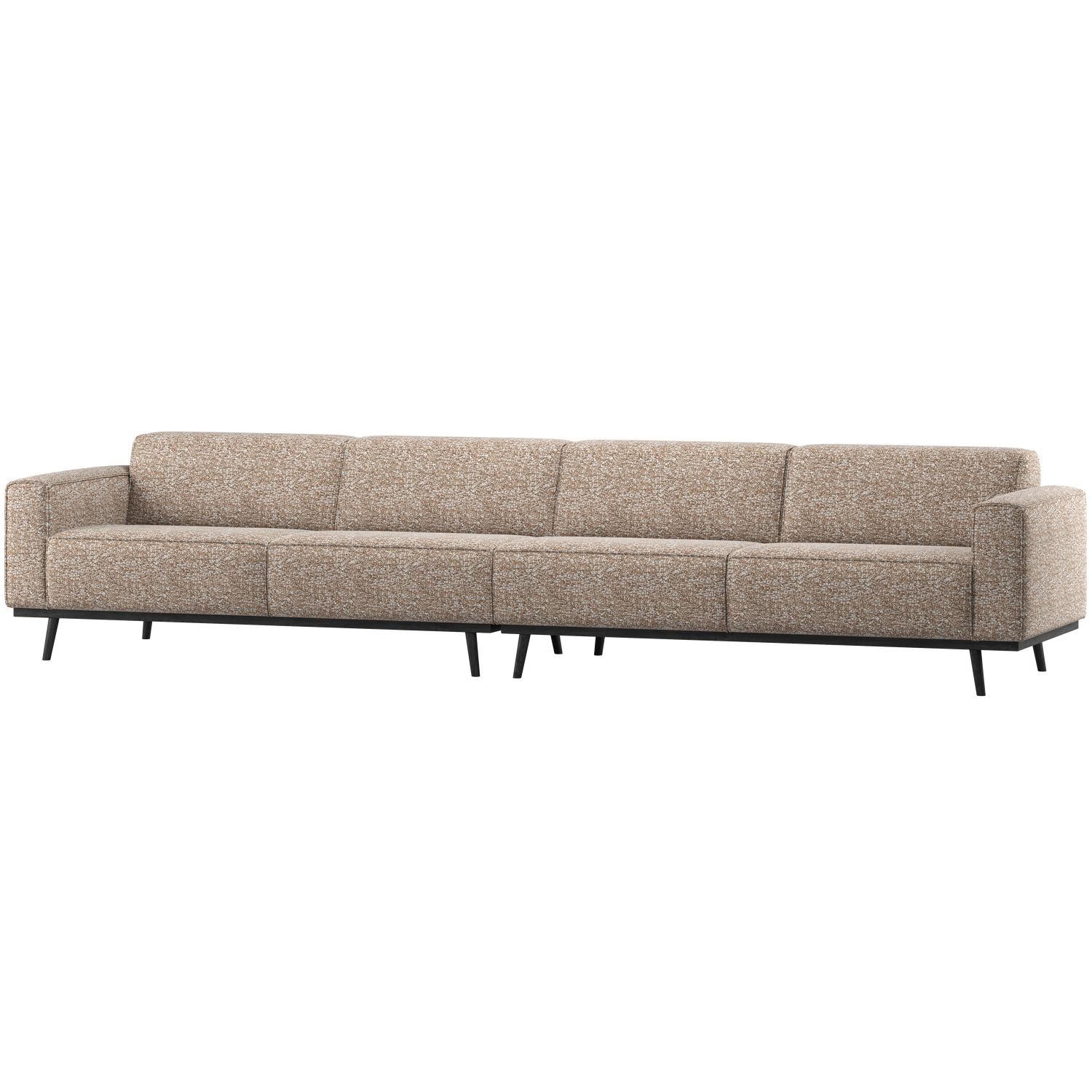 WOOOD Statement XL 4-Zits Bank 327 cm - Chenille - Lichtbruin Melange