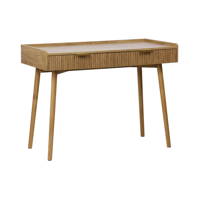 sweeek - Bureau met gegroefd mangohouteffect,  2 lades