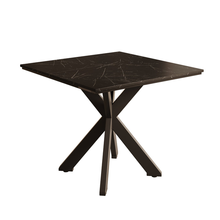 Meubella - Eetkamertafel Pacey - Zwart marmerlook - 90 cm
