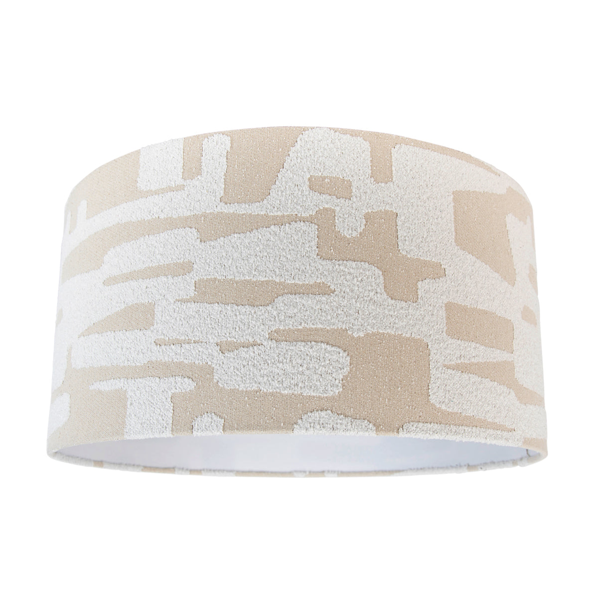 QAZQA Stoffen lampenkap wit met beige gestreept 50|50|25