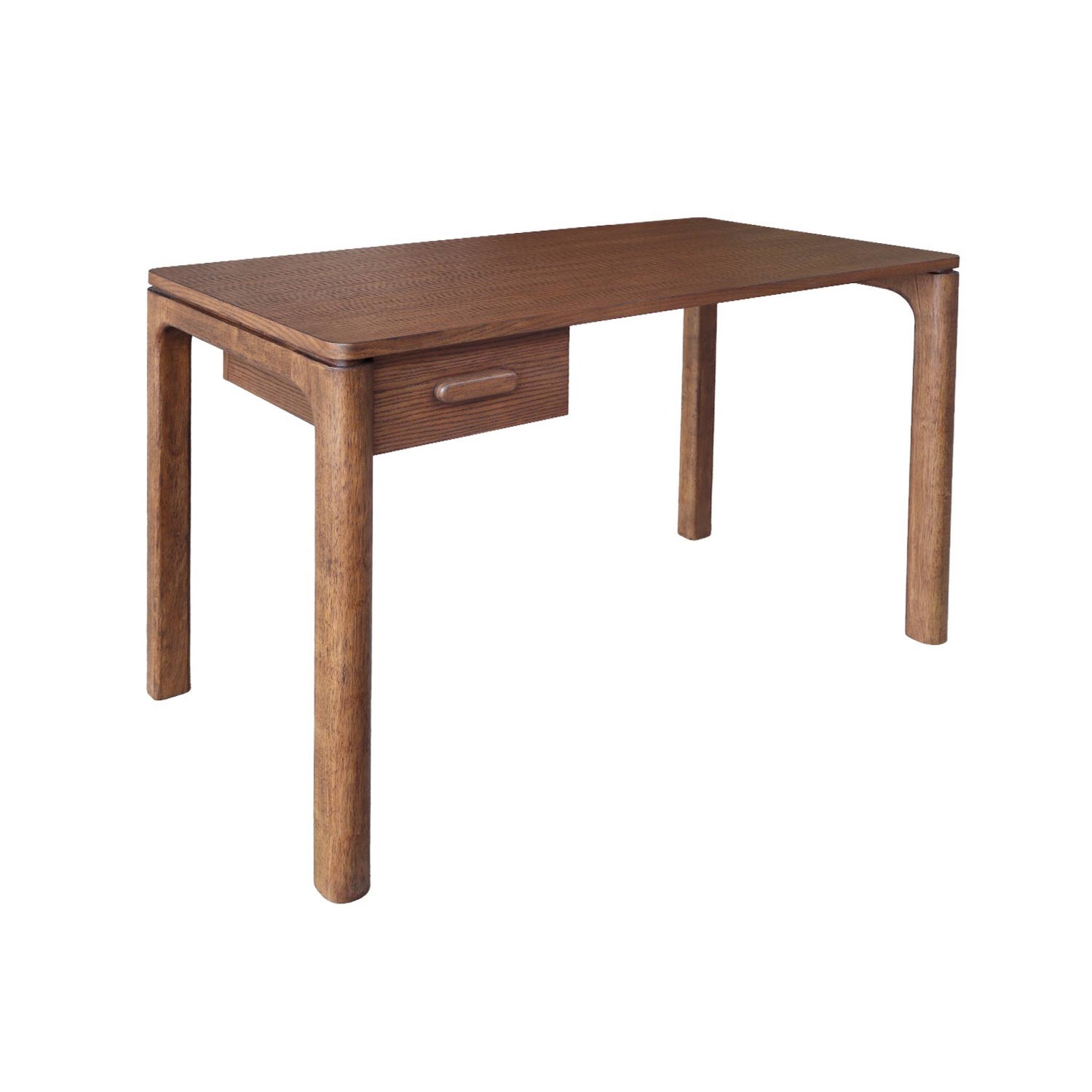 sweeek - Bureau van rubberhout en eikenfineer, 1 lade