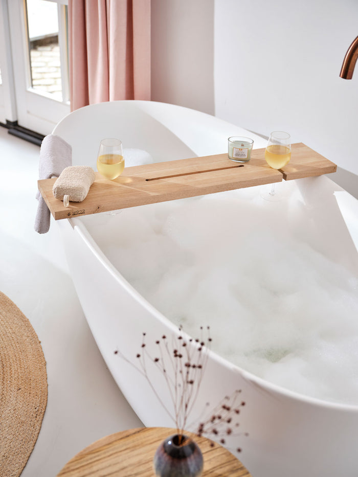 Badplank eiken naturel recht luxe 70 x 20 cm - 25 mm