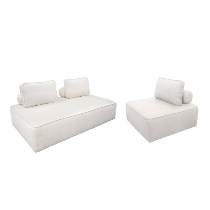 sweeek - Set van fauteuils voor modulaire bank 3 zitplaatsen bouclé