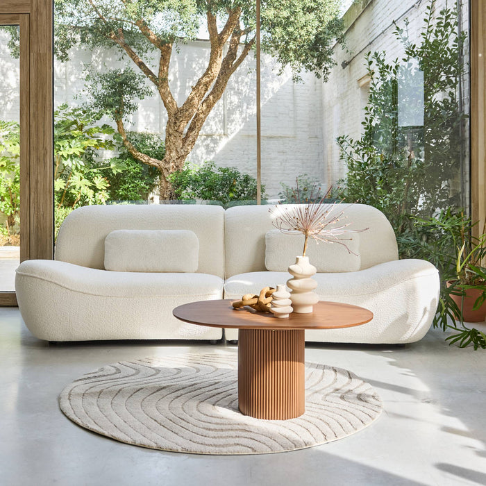 sweeek - Bank 3 zitplaatsen bouclé stof