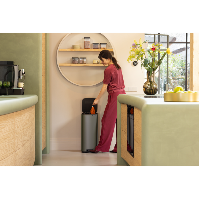 Brabantia Bo Pedaalemmer 30L, kunststof binnenemmer - Platinum