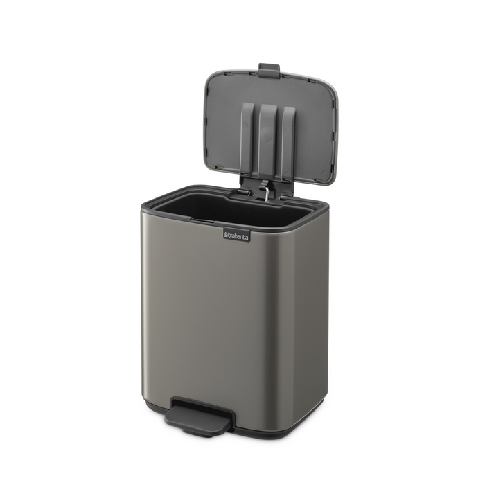 Brabantia Bo Pedaalemmer 7L, kunststof binnenemmer - Platinum