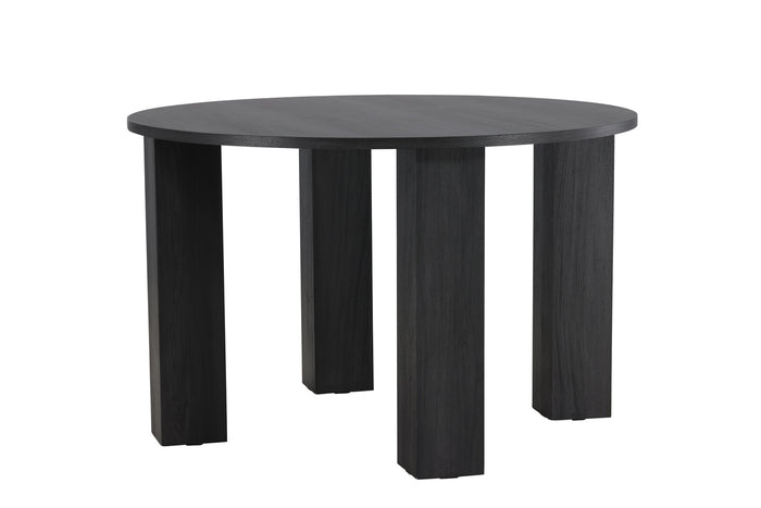 Fjôrd - Eettafel Rond - Zwart - 120x120x75cm - Juno