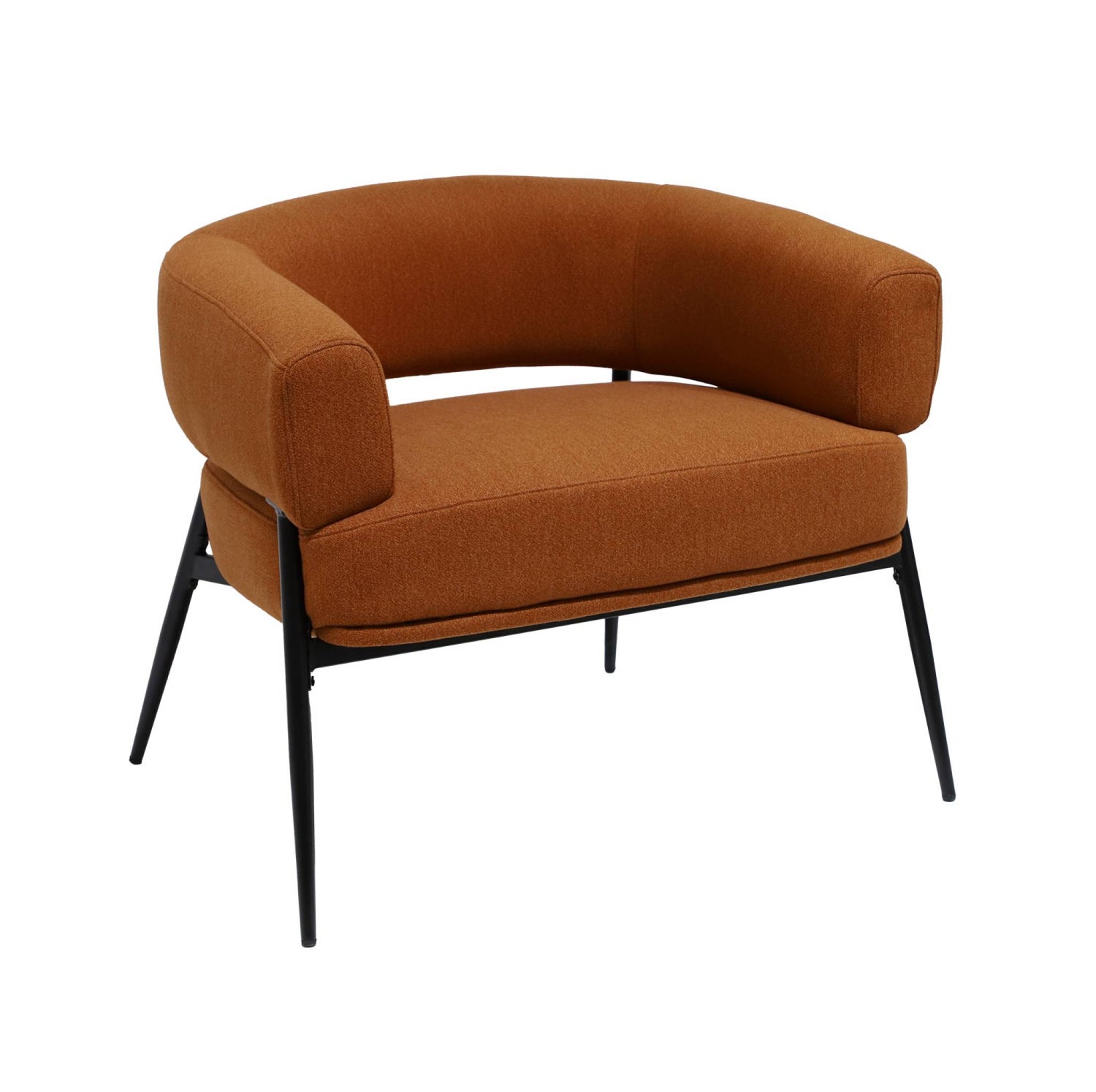 sweeek - Fauteuil stof gebogen rugleuning metalen frame