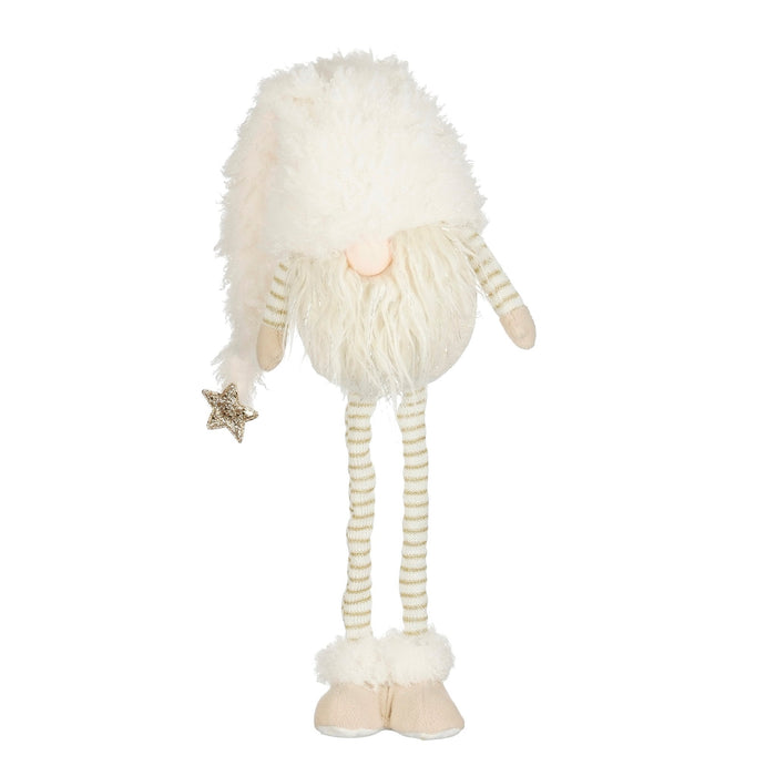 Mica Decorations Kerstversiering Gnome - 23x18x95 cm - Polyester - Wit