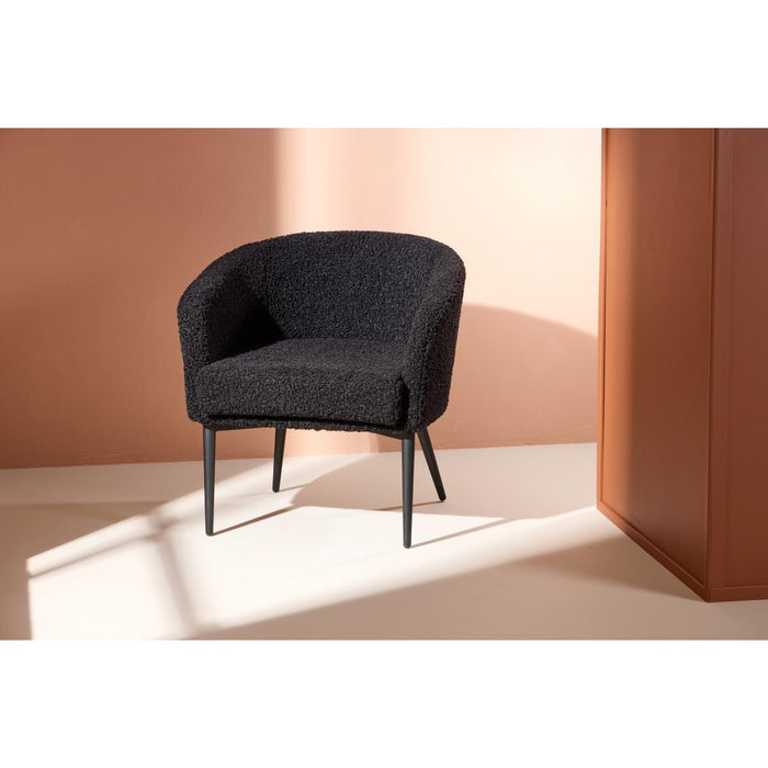 Svea - Bianca fauteuil - teddy - zwart