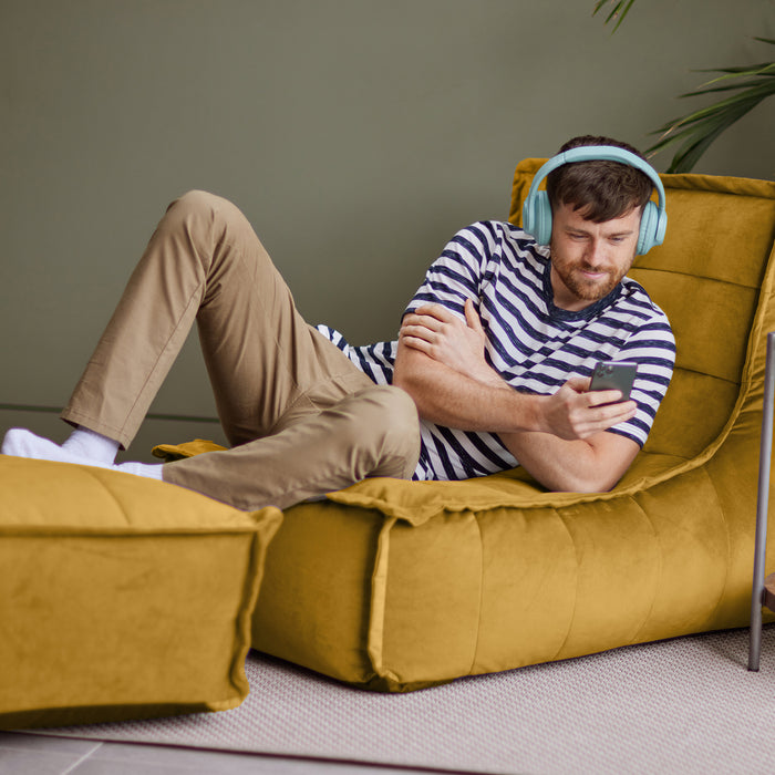 icon Dolce Lounge Zitzak - Velours - Okergeel