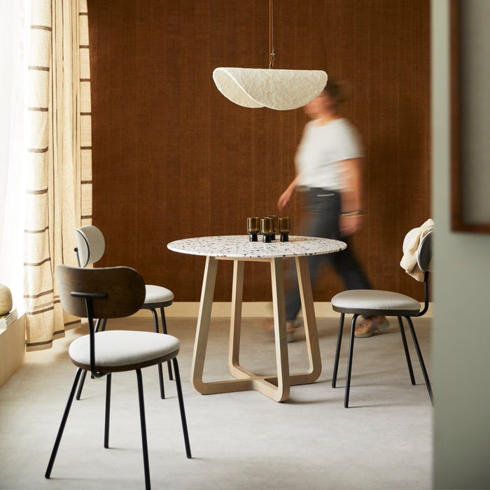 Tikamoon - Ronde tafel van premium terrazzo en massief acaciahout 90 …