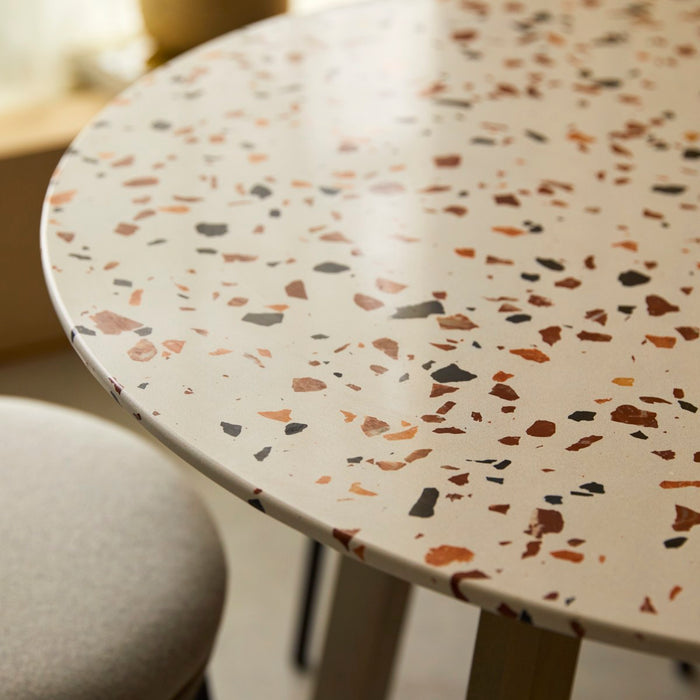 Tikamoon - Ronde tafel van premium terrazzo en massief acaciahout 90 …