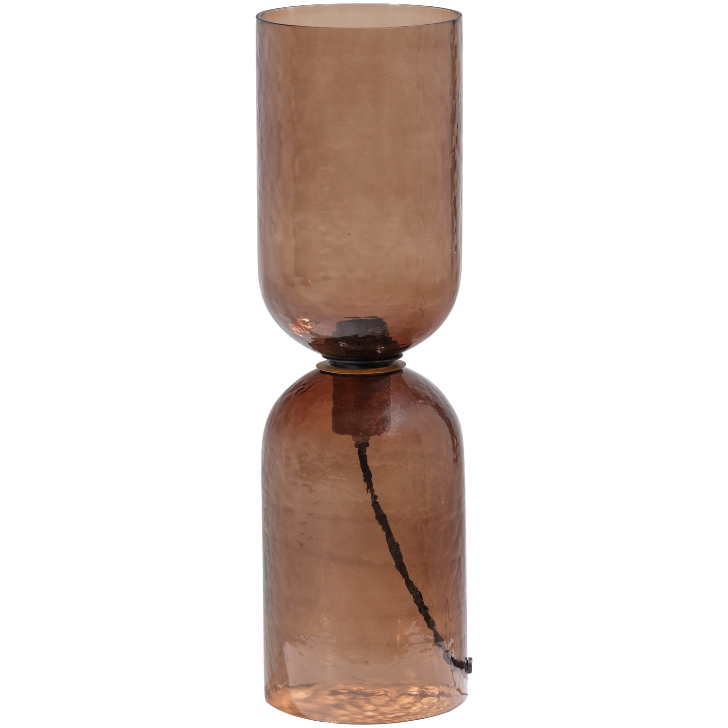 WOOOD Gigi Tafellamp Gehamerd Glas 51xØ15 cm- Bruin