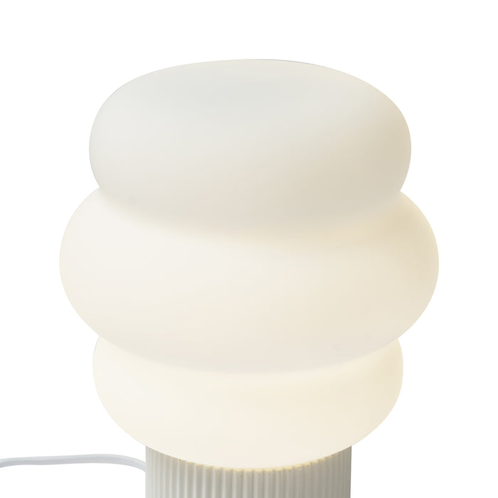 QAZQA Japandi tafellamp beige met opaal glas 18cm - Kumo